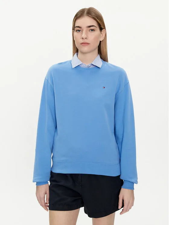 Tommy Hilfiger Суитшърт Flag WW0WW41246 Син Regular Fit – Дамски суитшърти без цип