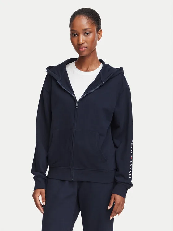 Tommy Hilfiger Суитшърт UW0UW06621 Тъмносин Regular Fit – Дамски суитшърти с цип