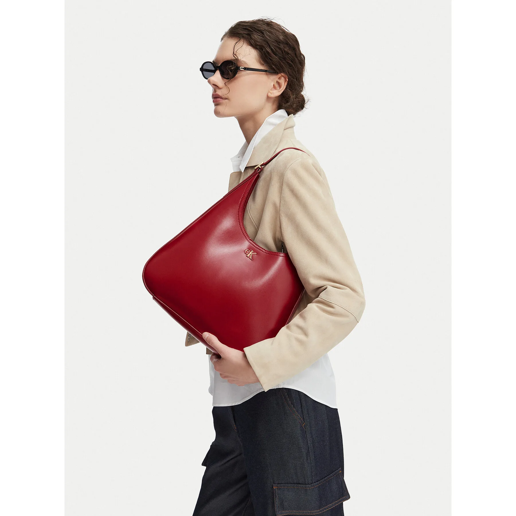 Дамска чанта Calvin Klein Ck Medium Shoulder Bag LV04F3522G Червен – Crossbody чанти