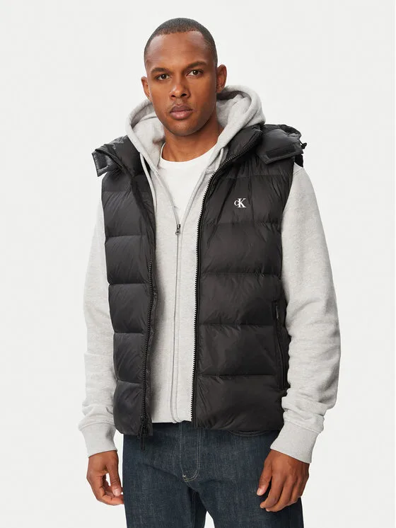 Мъжки елек Calvin Klein Jeans LV04RG514G черен – Мъжки елеци