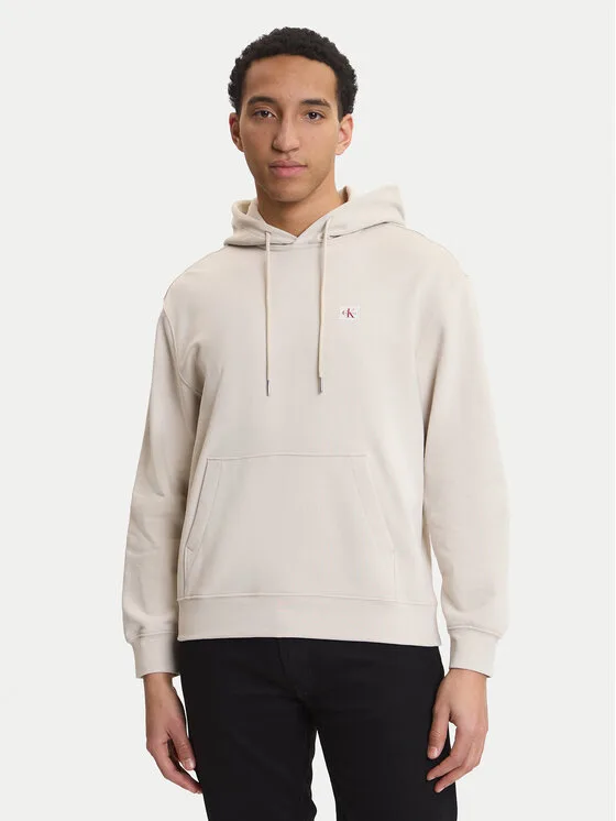 Мъжки суитшърт Calvin Klein Jeans Terry бежов – Мъжки суитшърти без цип