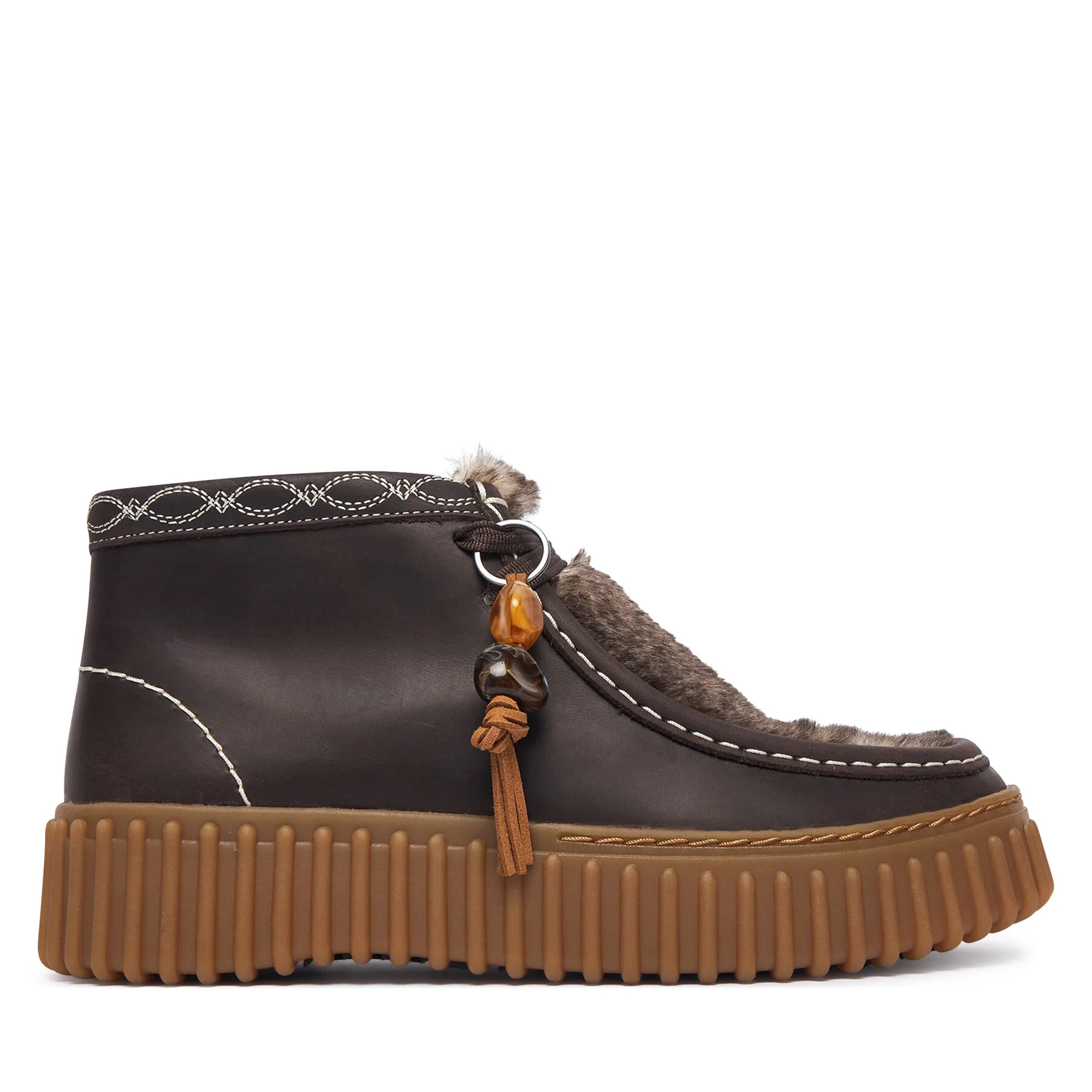 Зимни обувки Clarks Torhill Moss 26327772 Кафяв – Дамски равни боти