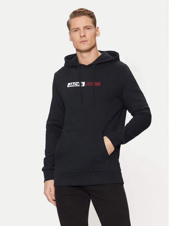 Мъжки суитшърт Jack & Jones тъмносин – Мъжки суитшърти без цип