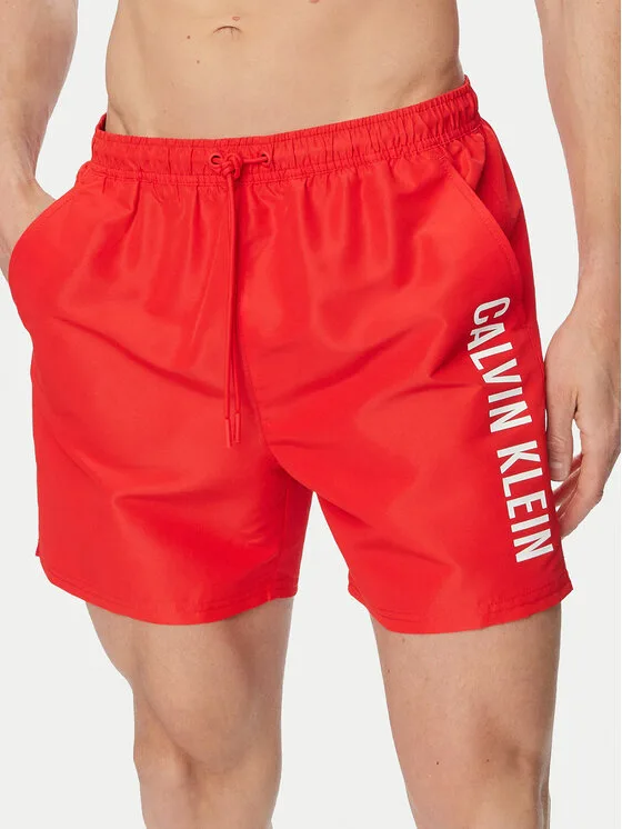 Calvin Klein Swimwear Плувни шорти LV00N61047 Червен Regular Fit – Мъжки бански