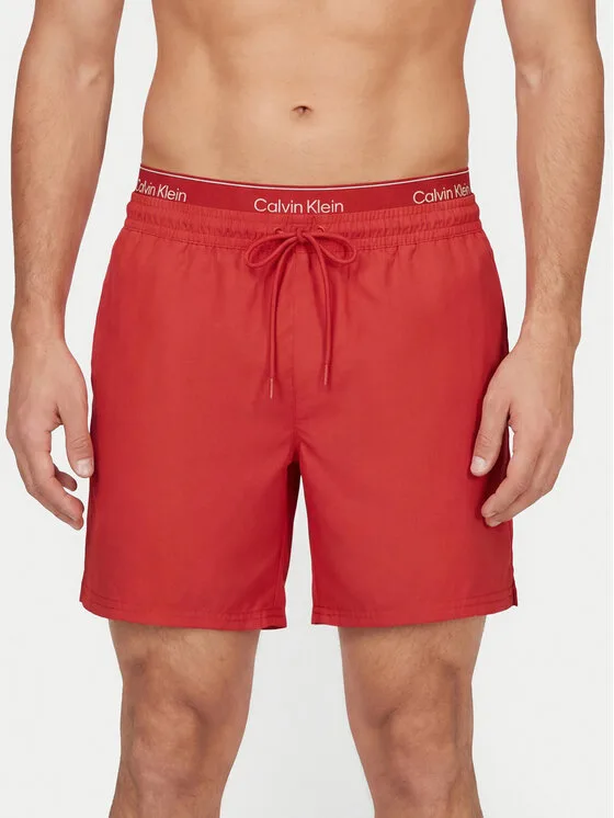 Мъжки плувни шорти Calvin Klein Swimwear LV00N61023 червени – Мъжки бански