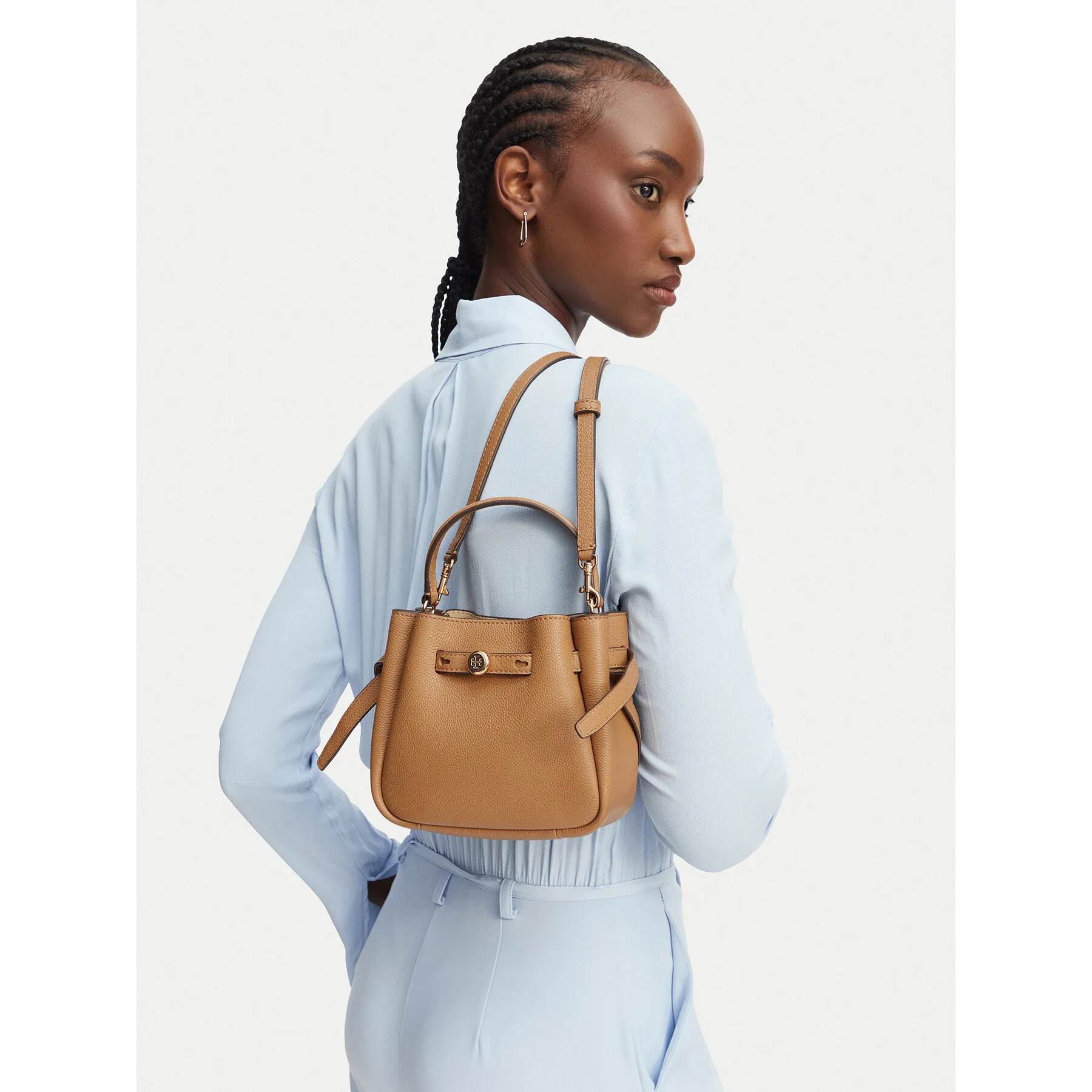 Дамска чанта тип торба Tory Burch Romy светлокафява – Дамски чанти тип торба