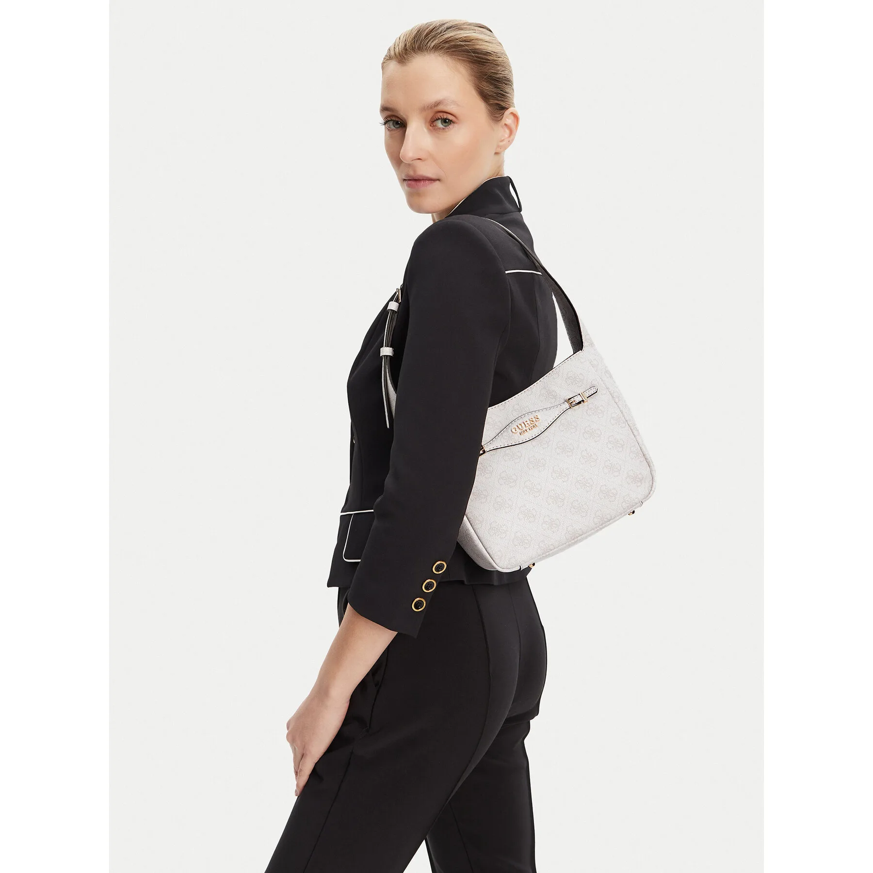 Дамска чанта Guess Katya HWSG96 52010 Бял – Класически дамски чанти