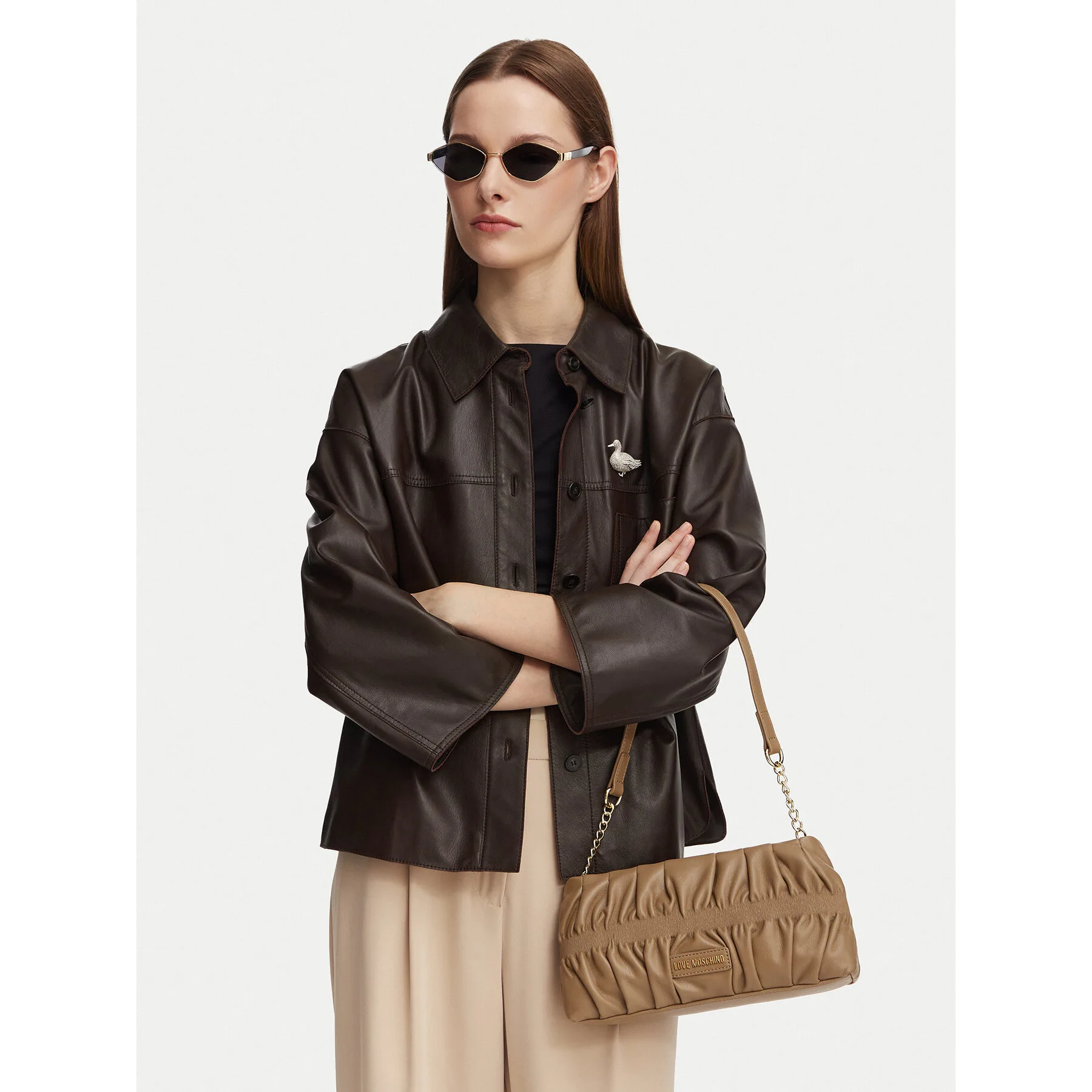 Дамска чанта LOVE MOSCHINO JC4089PP1PLU0105 Бежов – Класически дамски чанти