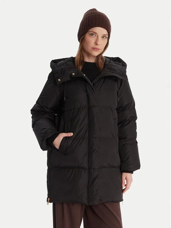 Weekend Max Mara Пухено яке Newbembo 2525496072 Черен Relaxed Fit – Дамски пухени якета