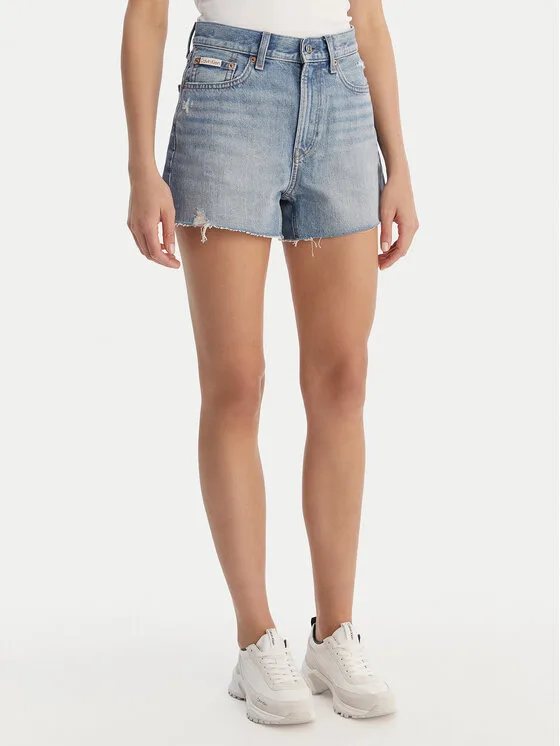 Дамски дънкови шорти Calvin Klein Jeans LV047F765G сини