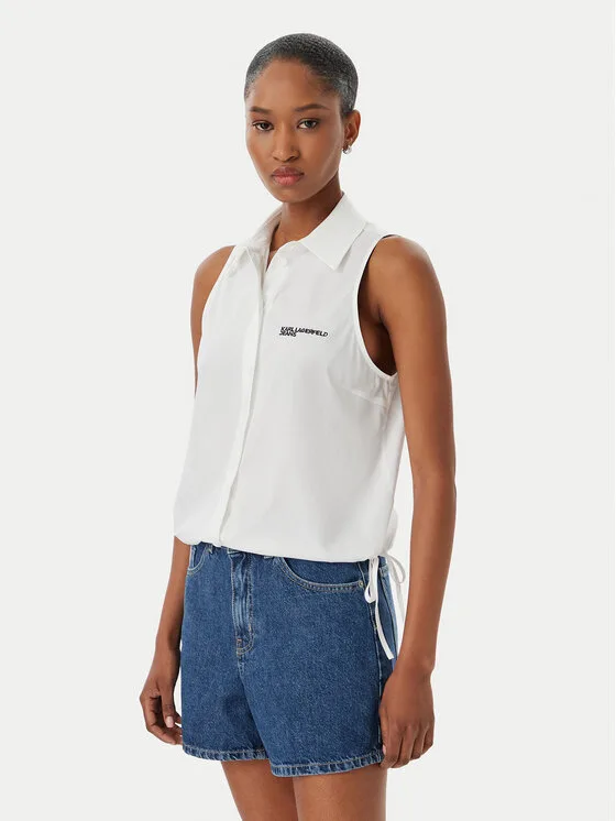 Karl Lagerfeld Jeans Елек B2W11020 Бял Regular Fit – Дамски елеци
