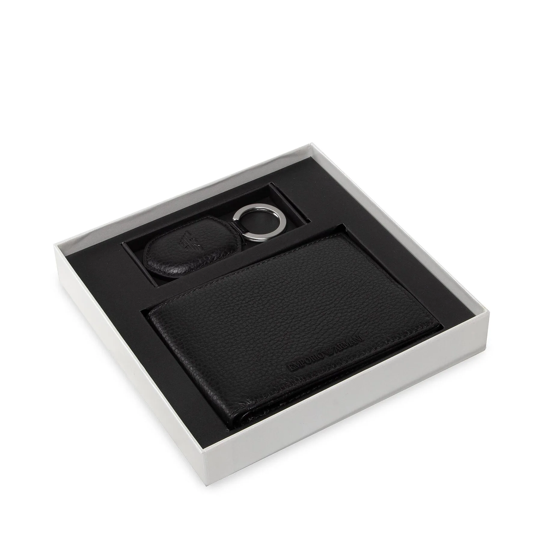 Компелкт портфейл и ключодържател Emporio Armani Y4R222 Y068E 80001 Черен – Дамски портмонета