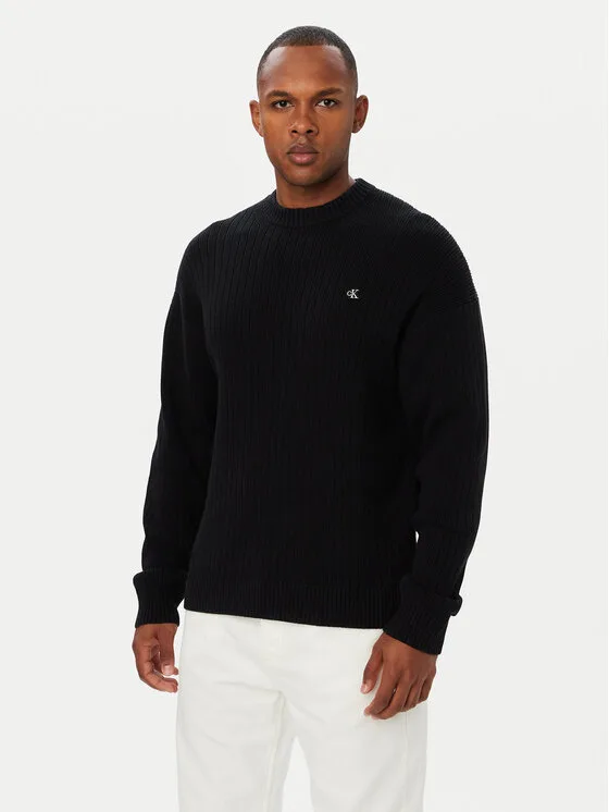 Calvin Klein Jeans Пуловер LV04RH328G Черен Regular Fit – Мъжки пуловери и жилетки