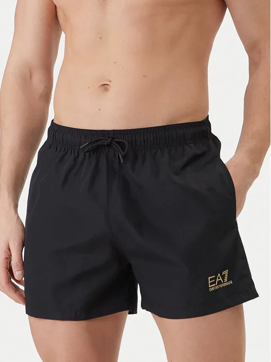 Мъжки плувни шорти EA7 Emporio Armani 7M001677 AF13019 MC004 черни – Черен – Мъжки бански