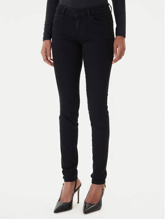 Guess Дънки Curve X. W2YAJ2 D4PZ1 Черен Skinny Fit – Дамски skinny дънки