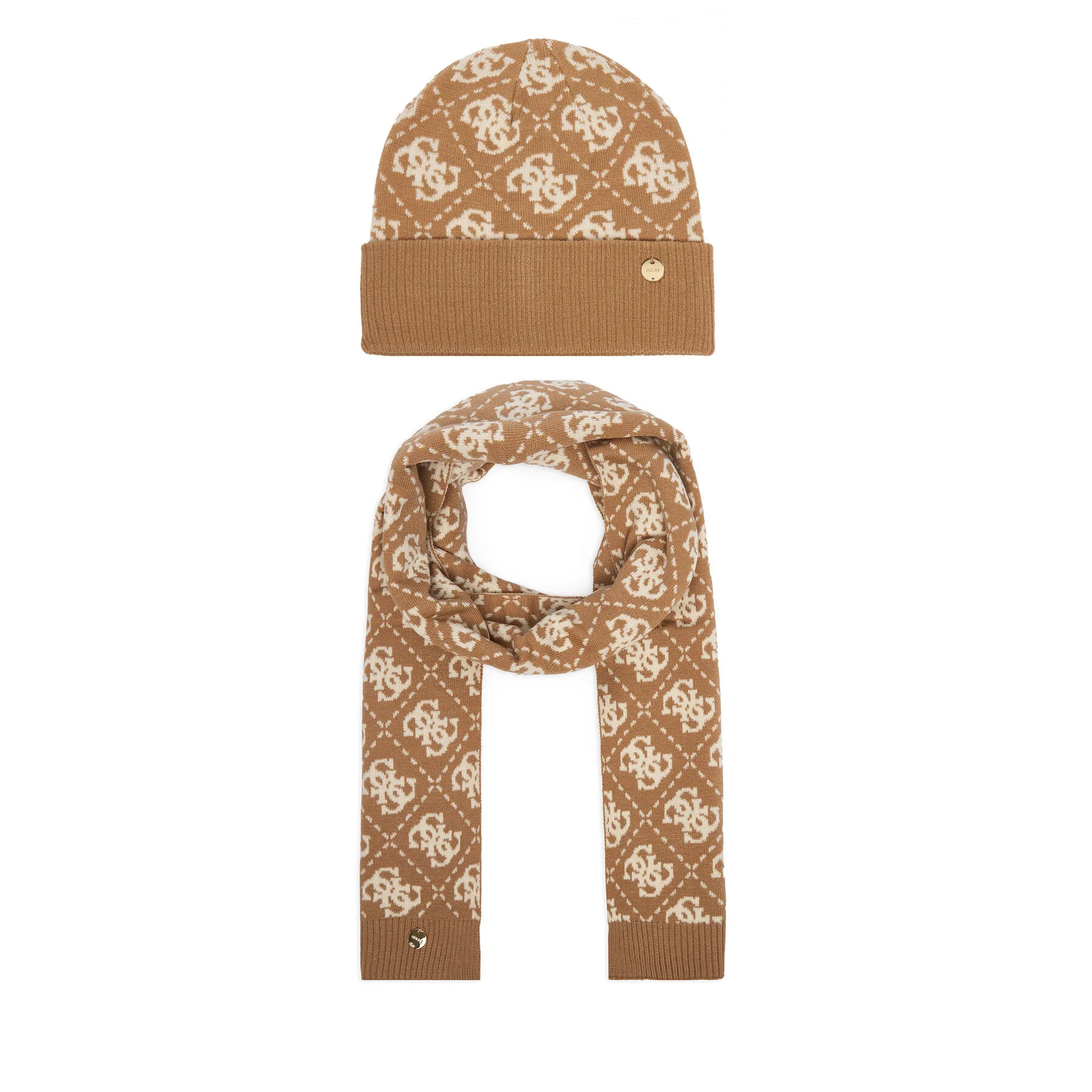 Комплект шал и шапка Guess GFBOX WP6401 Бежов – Шапки