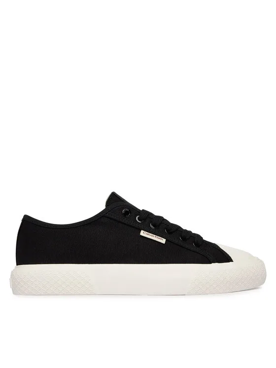 Дамски кецове Calvin Klein Vulc Low Lace Up Canvas черни – Черен – Дамски ниски кецове