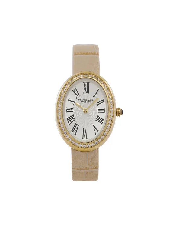U.S. Polo Assn. Часовник Ophelia USP8506YG Бежов – Дамски часовници