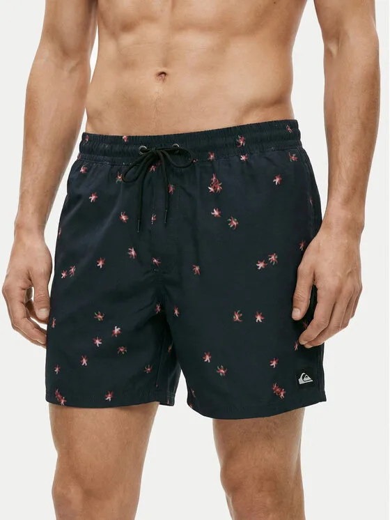 Quiksilver Плувни шорти Everyday Printed Volley 15 EQYJV04219 Черен Regular Fit – Мъжки бански