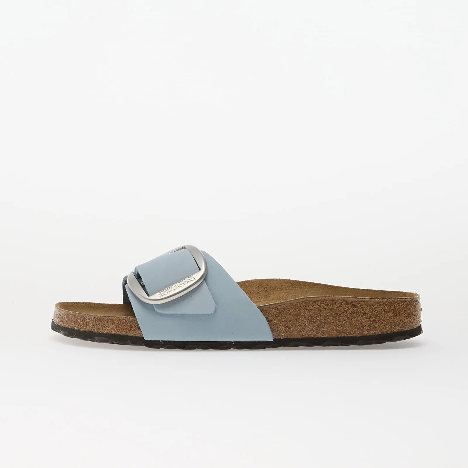 Дамски чехли Birkenstock Madrid Big Buckle Nubuck Leather светлосини – Baby Blue
