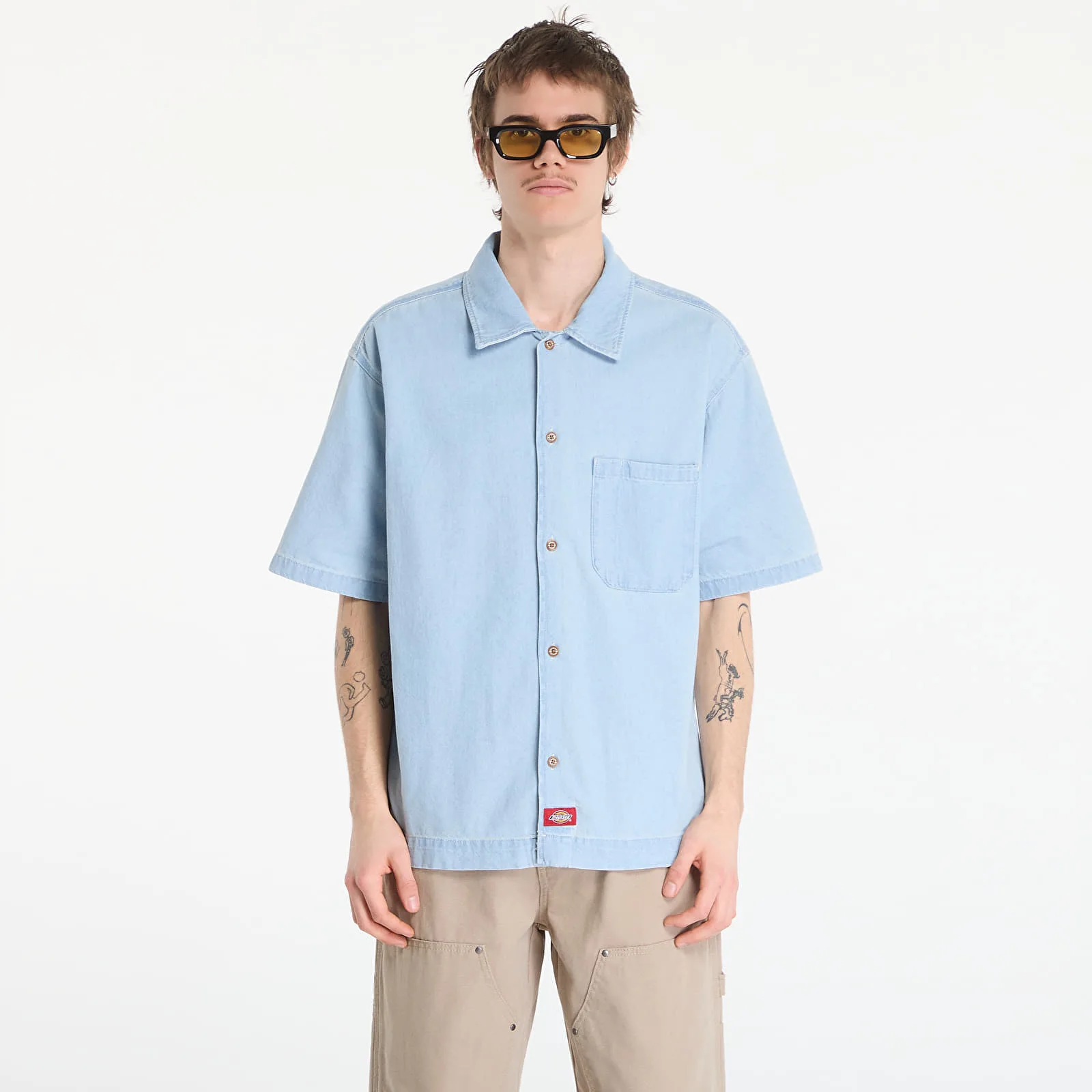 Риза Dickies Denim Shirt Ss Fog Blue S – Мъжки ризи