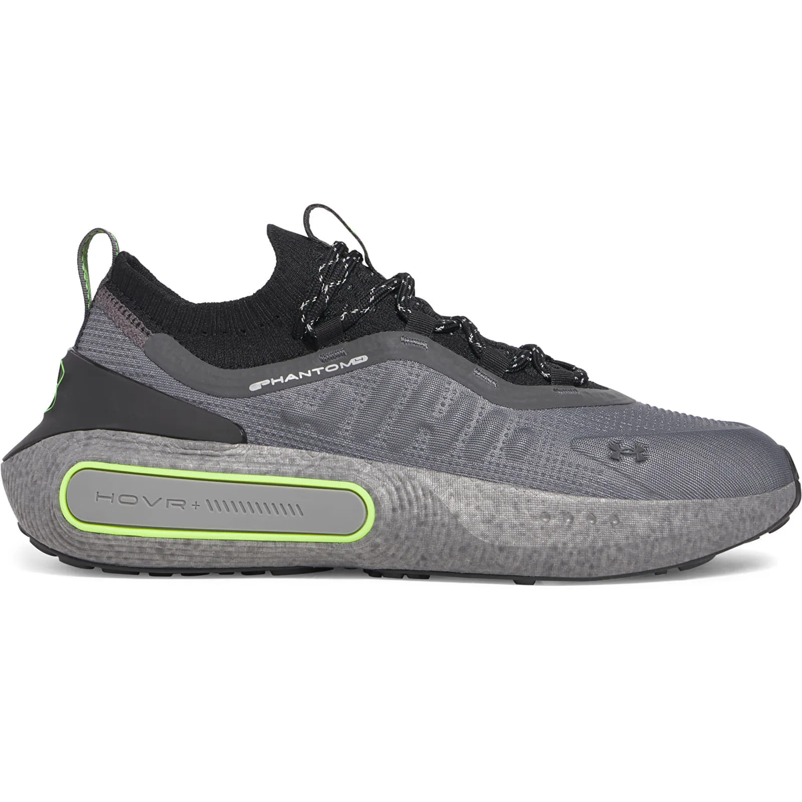 Мъжки маратонки Under Armour Phantom 4 Rflct сиви/черни – Castlerock|Black|Hyper Green – Мъжки ниски маратонки