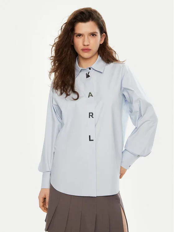 KARL LAGERFELD Риза A1W11026 Син Regular Fit – Дамски ежедневни ризи