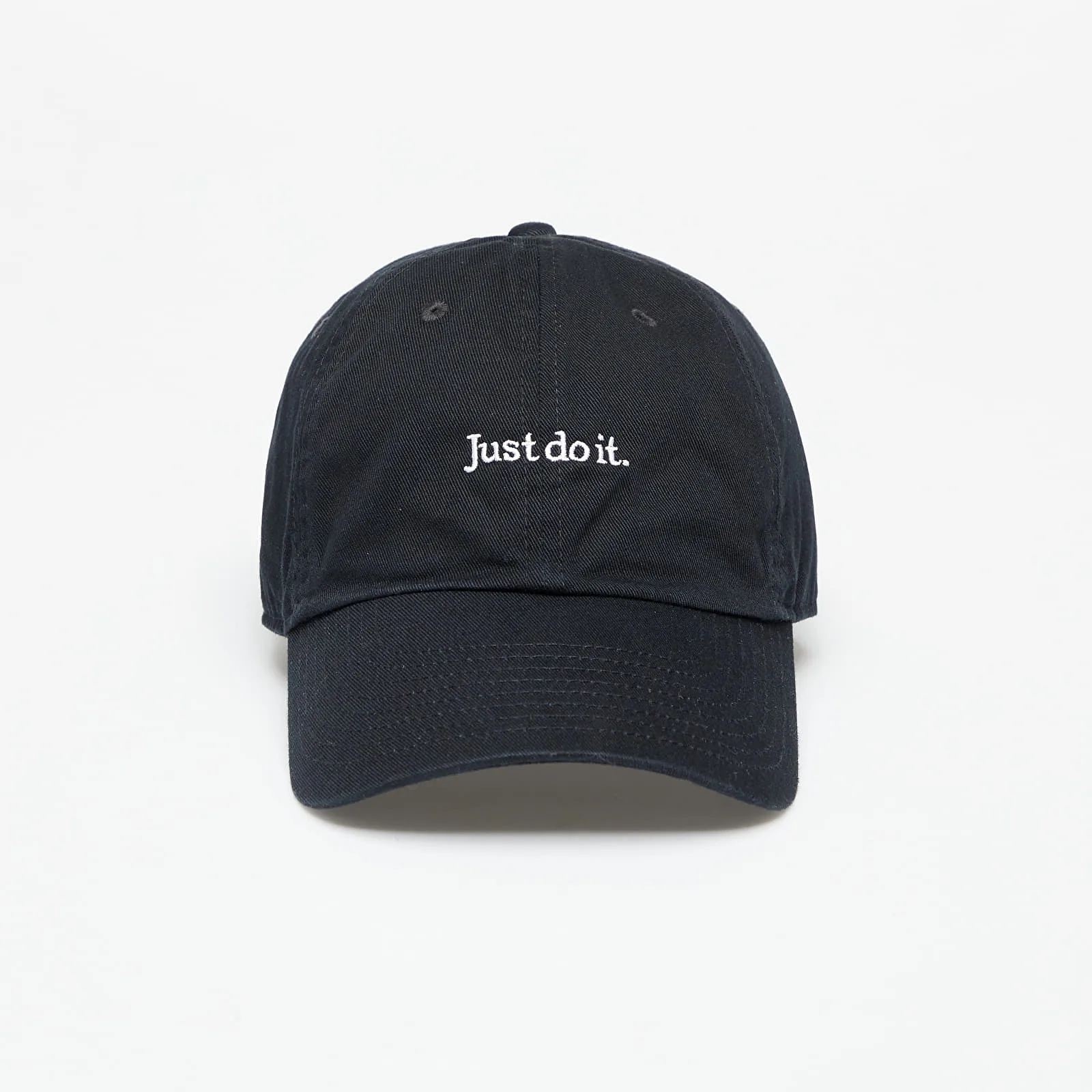 Шапка с козирка Nike Club Unstructured Just Do It черна/бяла – Black|White – Шапки с козирка