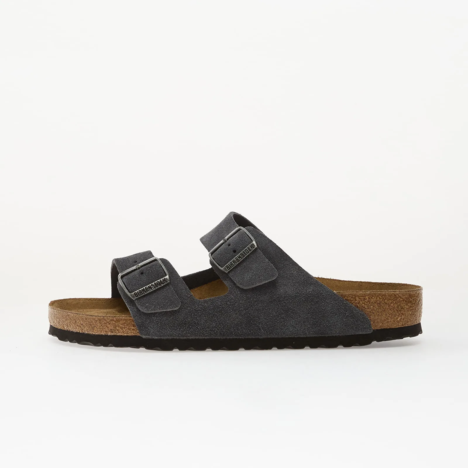 Мъжки чехли Birkenstock Arizona Suede Leather тъмносиви – Charcoal