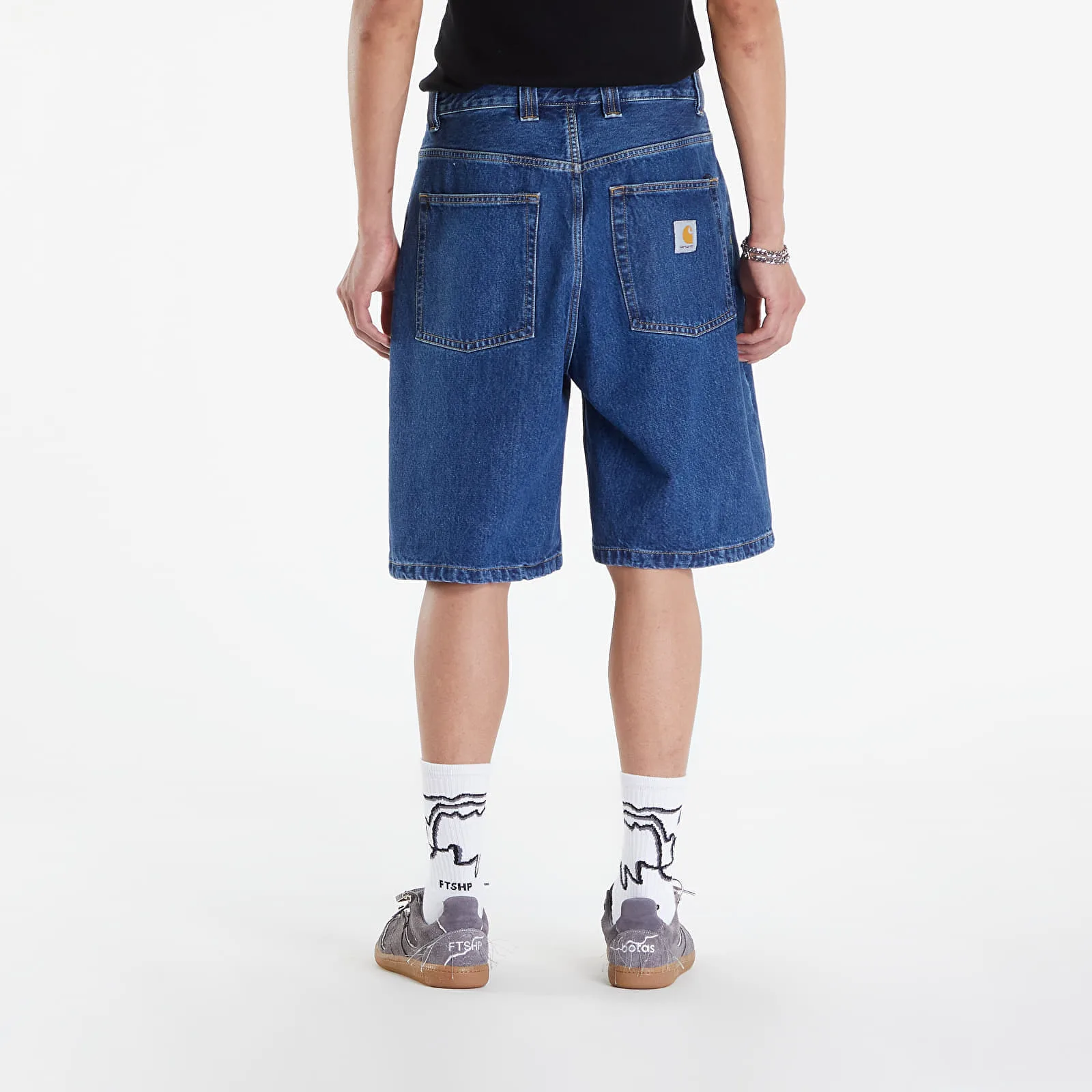 Къси панталони Carhartt WIP Brandon Short Blue Stone Washed L – Мъжки къси панталони