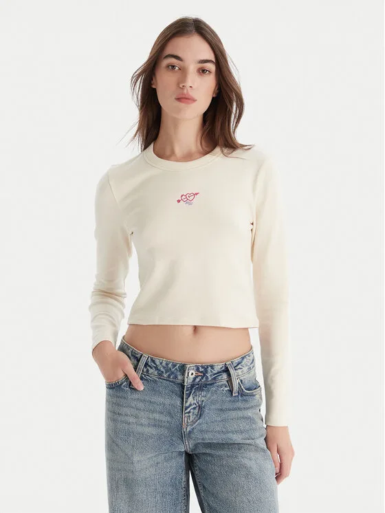 HUGO Блуза Duspark 50550132 Кремав Slim Fit – Дамски блузи