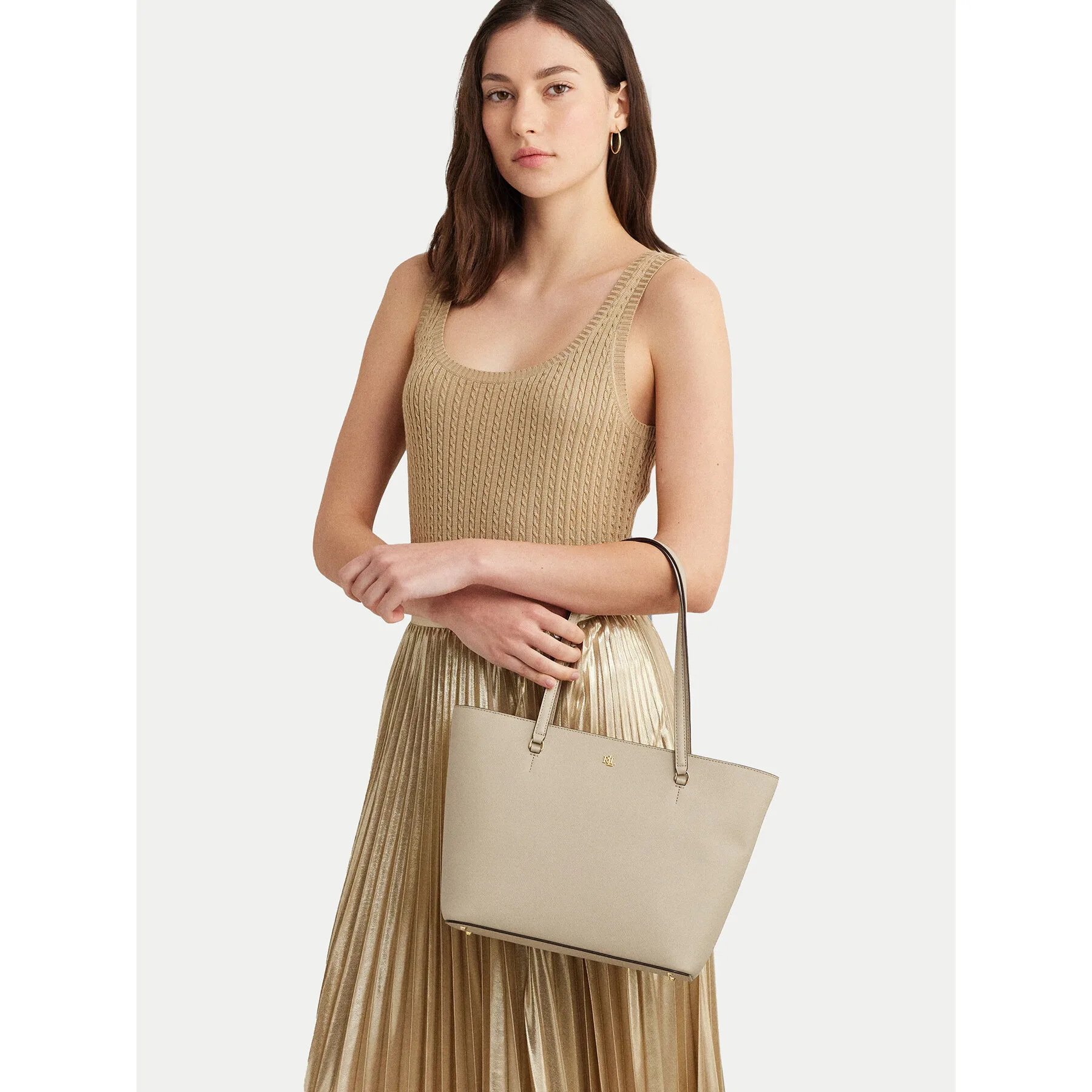 Дамска чанта LAUREN RALPH LAUREN 431924351004 Бежов – Класически дамски чанти