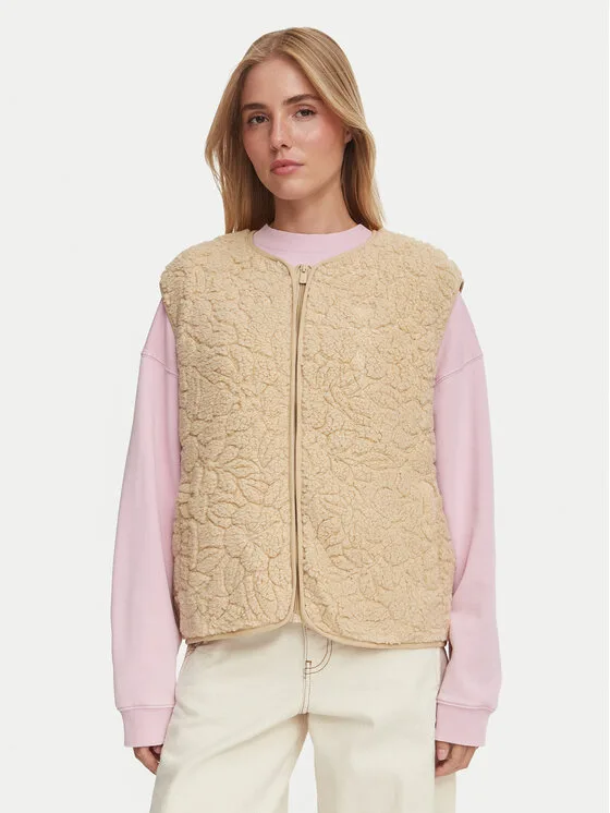 Roxy Жилетка за костюм ERJPF03266 Светлобежов Relaxed Fit – Дамски елеци