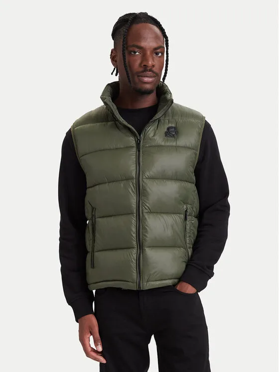 KARL LAGERFELD Елек 505021 564590 Тъмнозелен Regular Fit – Мъжки елеци
