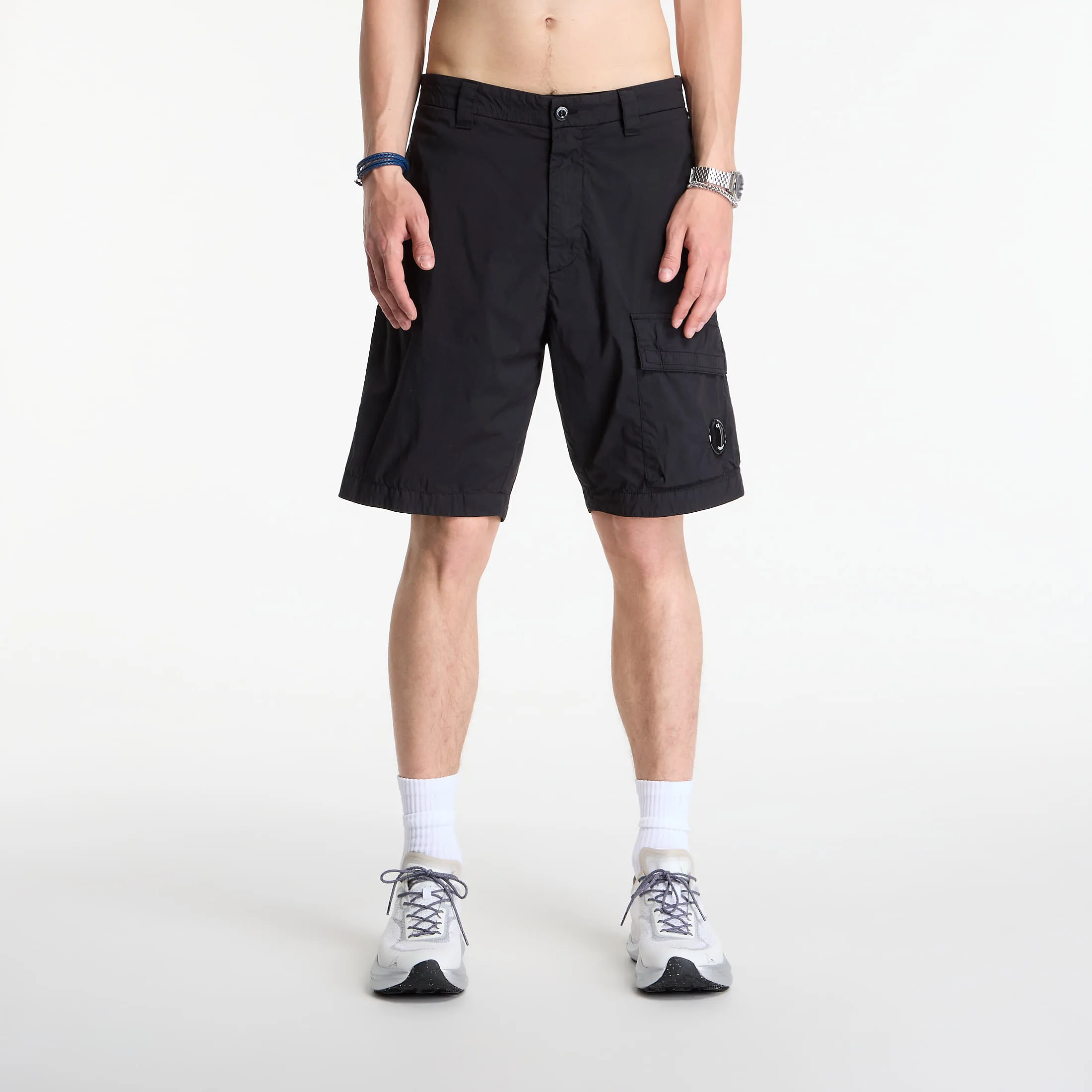 Къси панталони C.P. Company 50 Fili Stretch Loose Lens Cargo Shorts Black 52 – Мъжки къси панталони