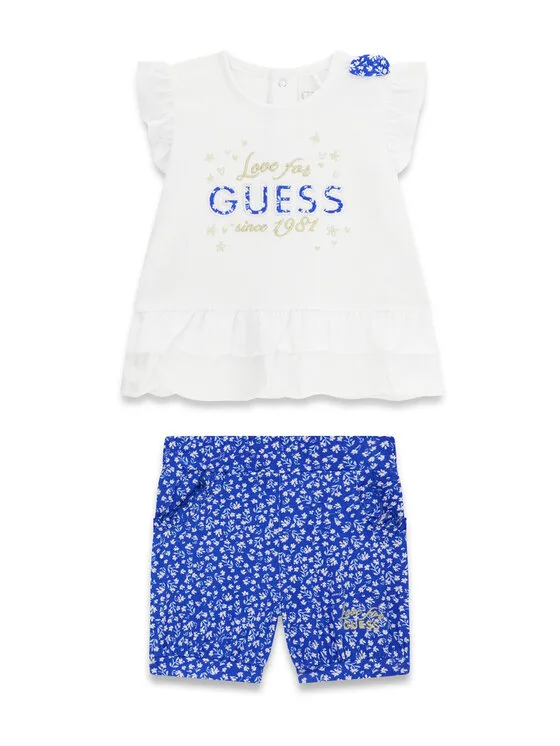 Guess Комплект тишърт и панталонки A6GG04 K6YW4 Син Regular Fit – Детски комплекти