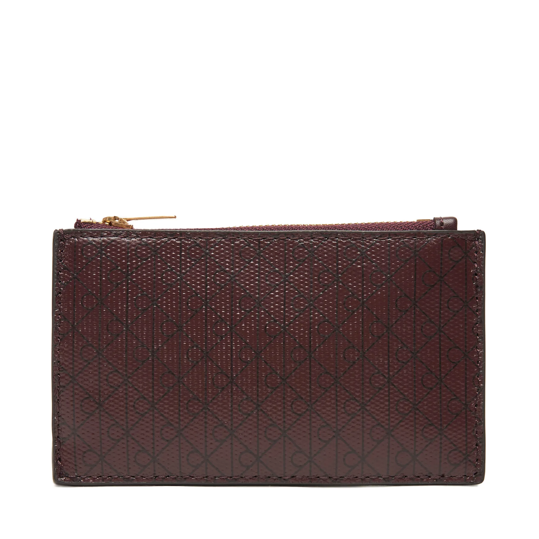 Портфейл Calvin Klein Emblem Aop Top Zip Cardcase LV04F1084G Кафяв – Портмонета