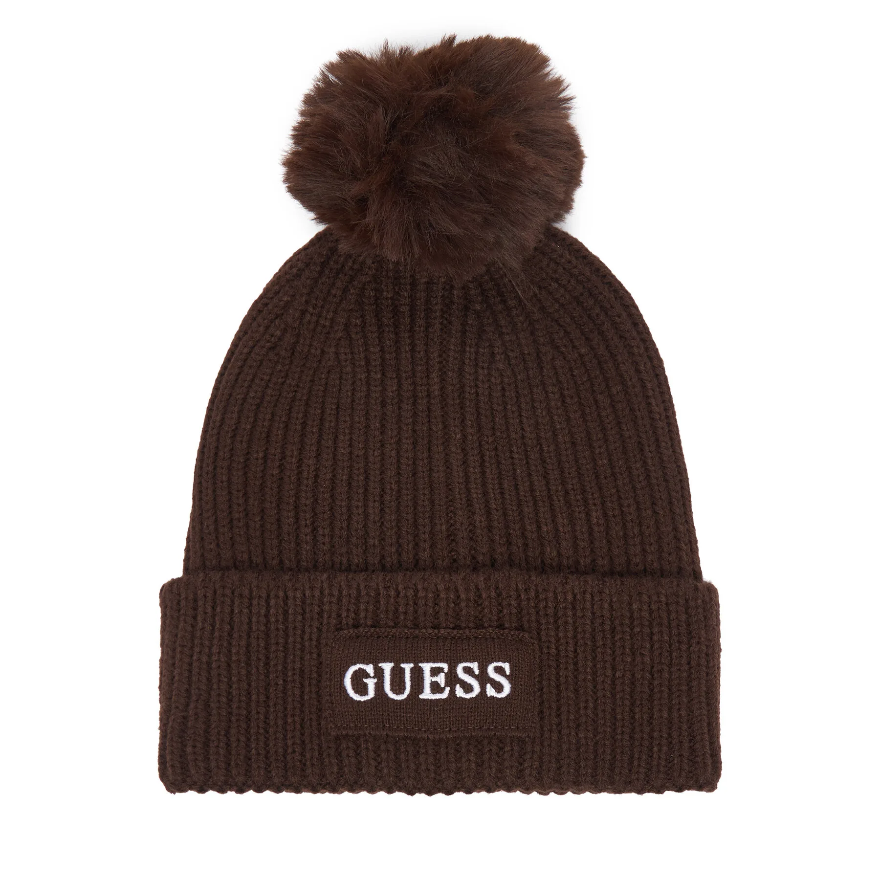 Шапка Guess AW5650 WOL01 Тъмнокафяв – Шапки