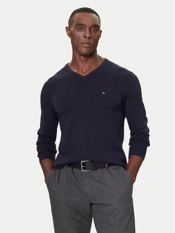 Tommy Hilfiger Пуловер MW0MW42249 Тъмносин Regular Fit – Мъжки пуловери и жилетки