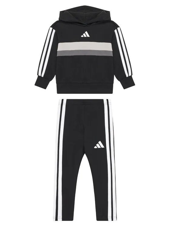 adidas Комплект суитшърт и клин Seasonal Essentials Tiberio 3-Stripes JI6218 Черен Slim Fit – Детски комплекти