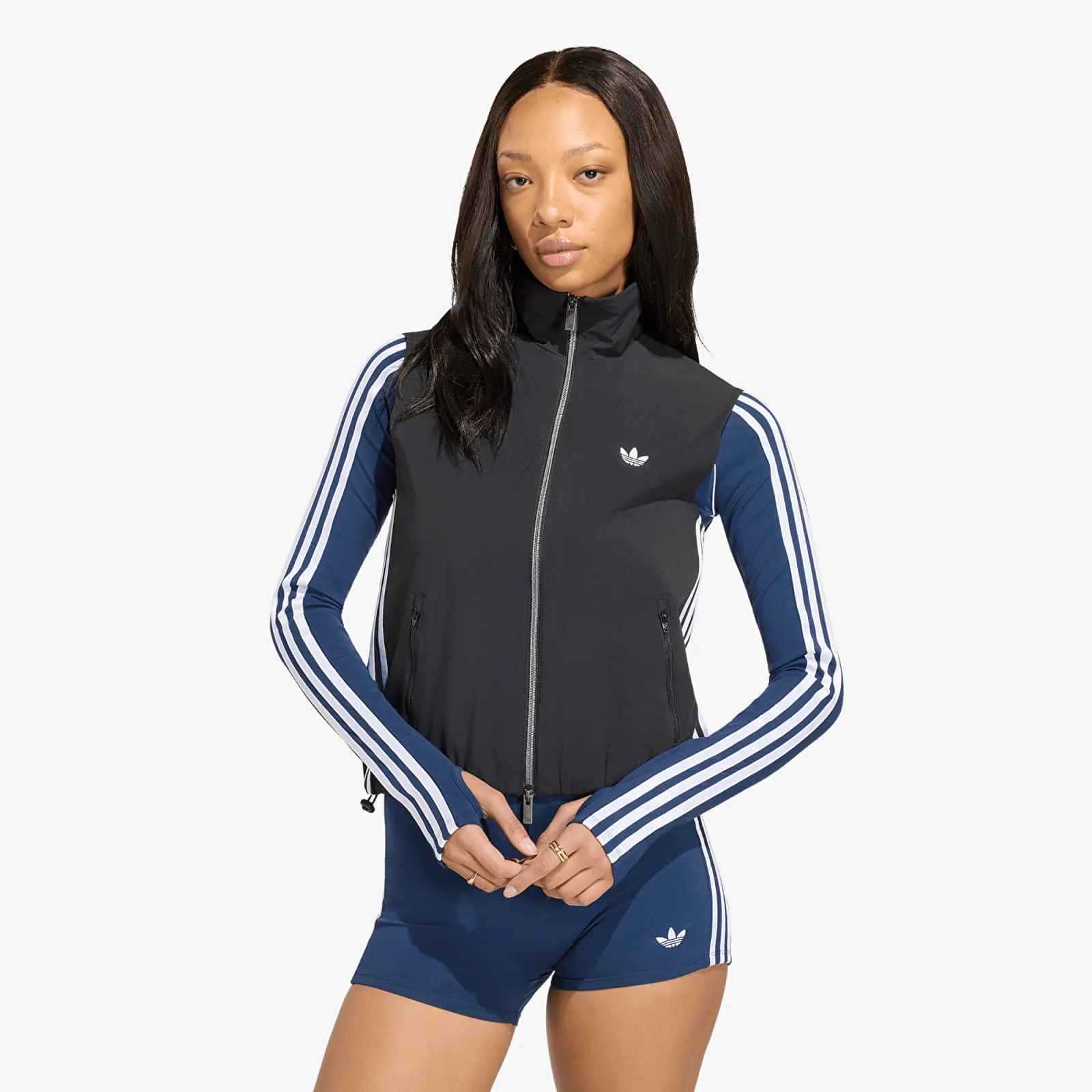 Дамски суитшърт с цип adidas Originals Adilenium 5.0 Sleeveless черен – Black – Дамски суитшърти с цип
