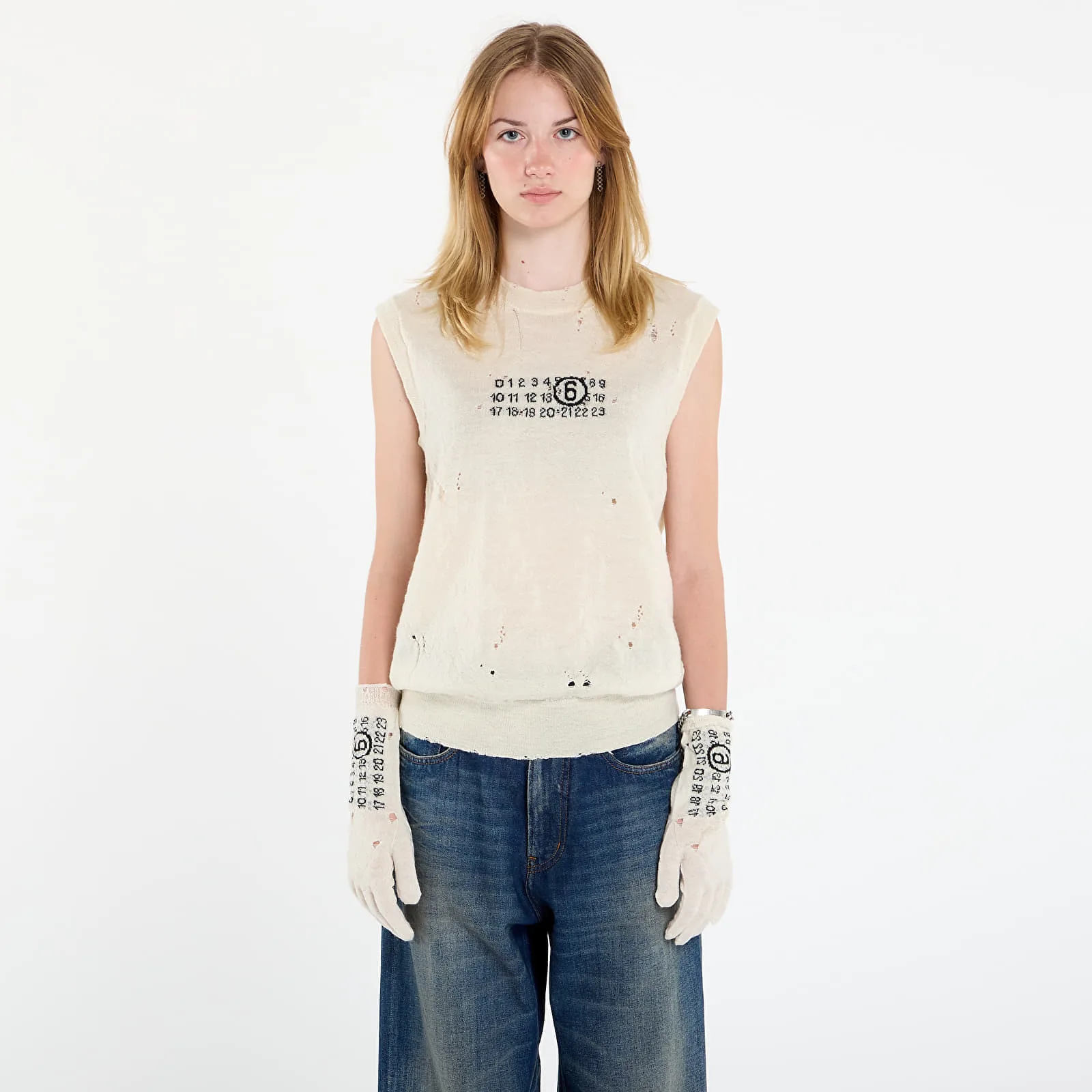 Елек MM6 Gilet Off White L – Дамски елеци