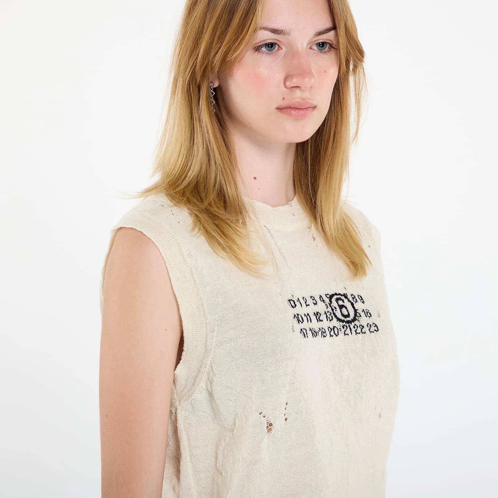 Елек MM6 Gilet Off White L – Дамски елеци