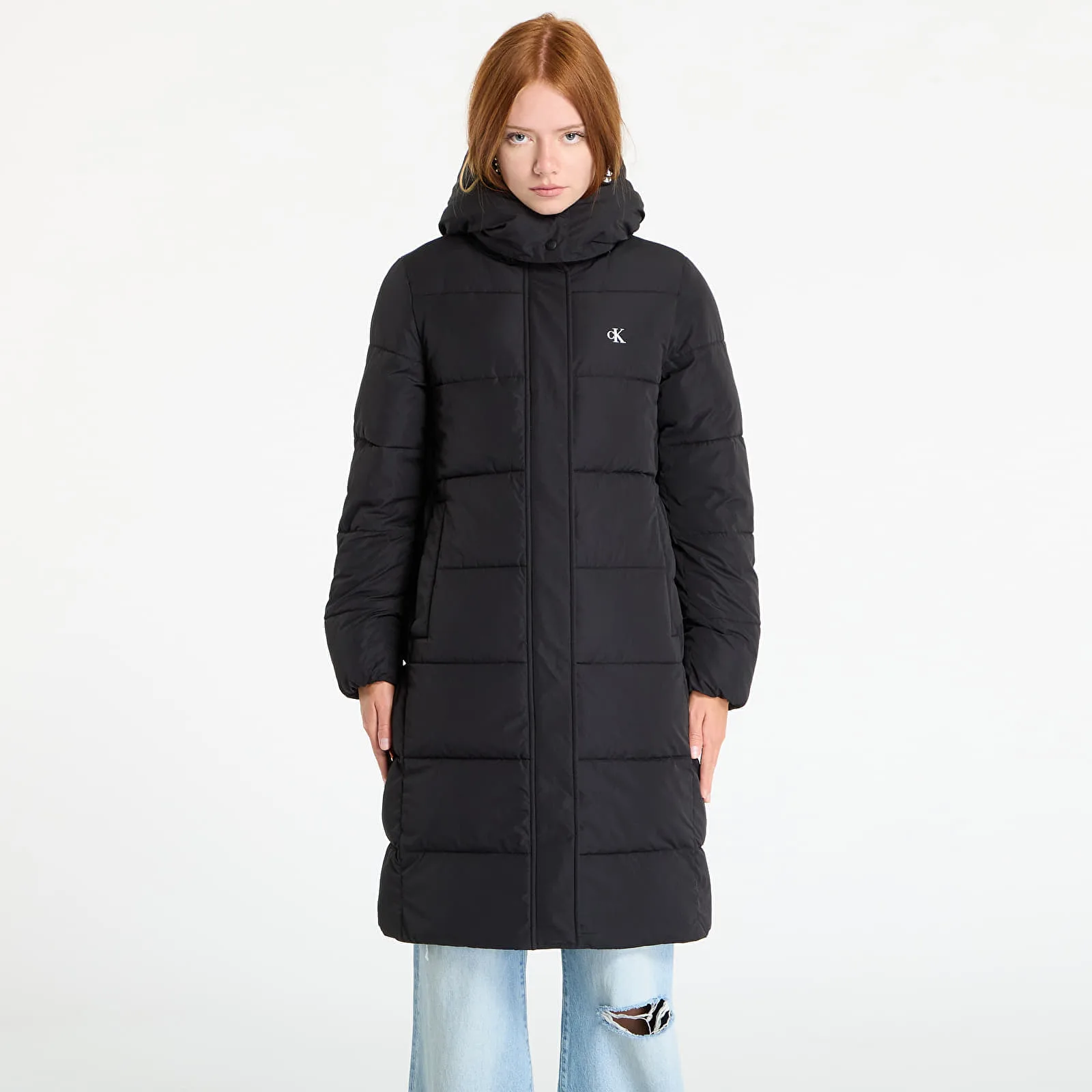 Яке Calvin Klein Jeans Monologo Non-Down Jacket Black XS – Дамски пухени якета