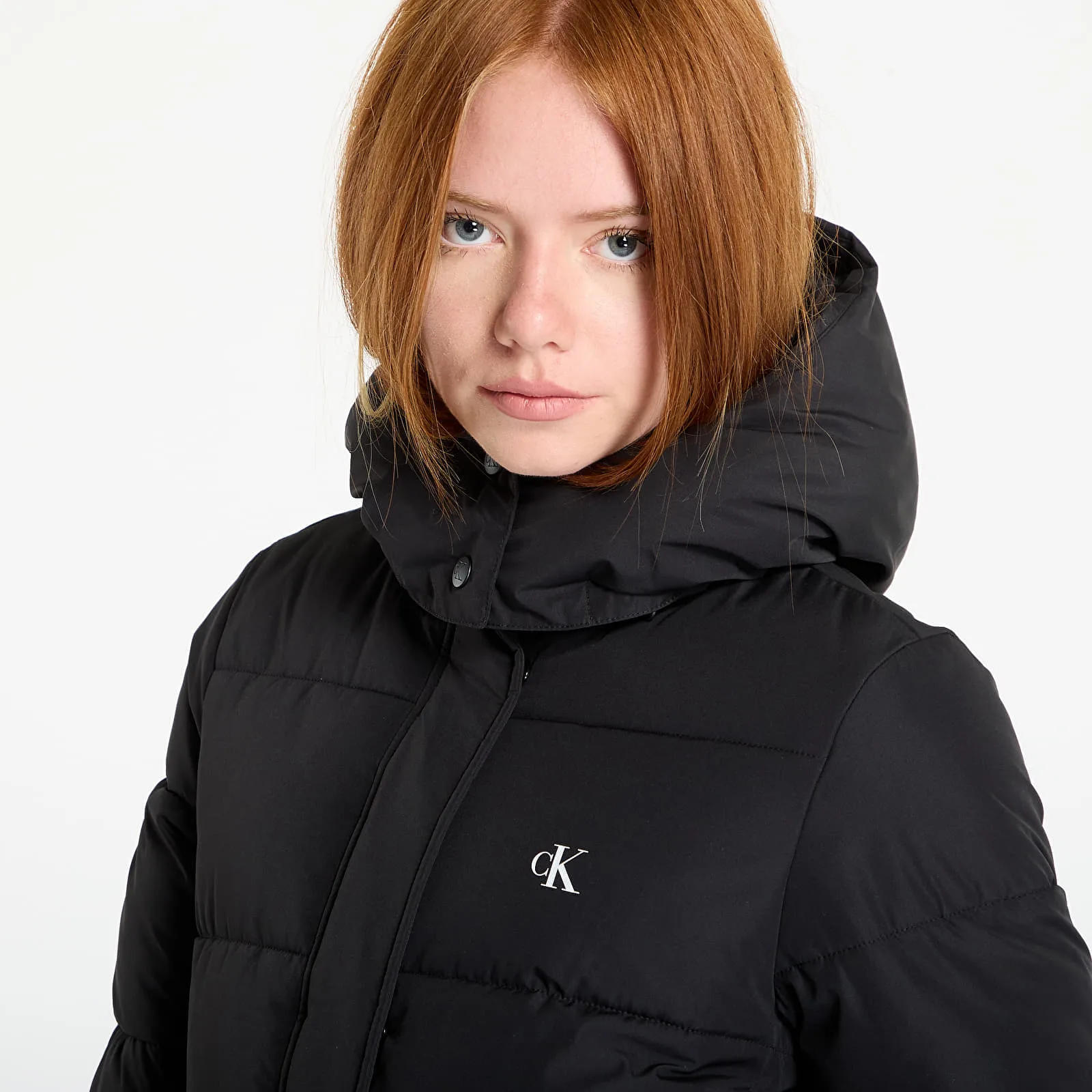 Яке Calvin Klein Jeans Monologo Non-Down Jacket Black XS – Дамски пухени якета