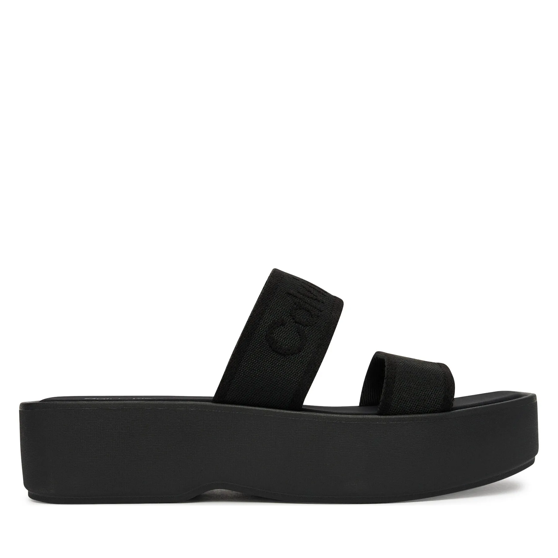 Дамски чехли Calvin Klein Flatform Sndl Webbing черни – Черен