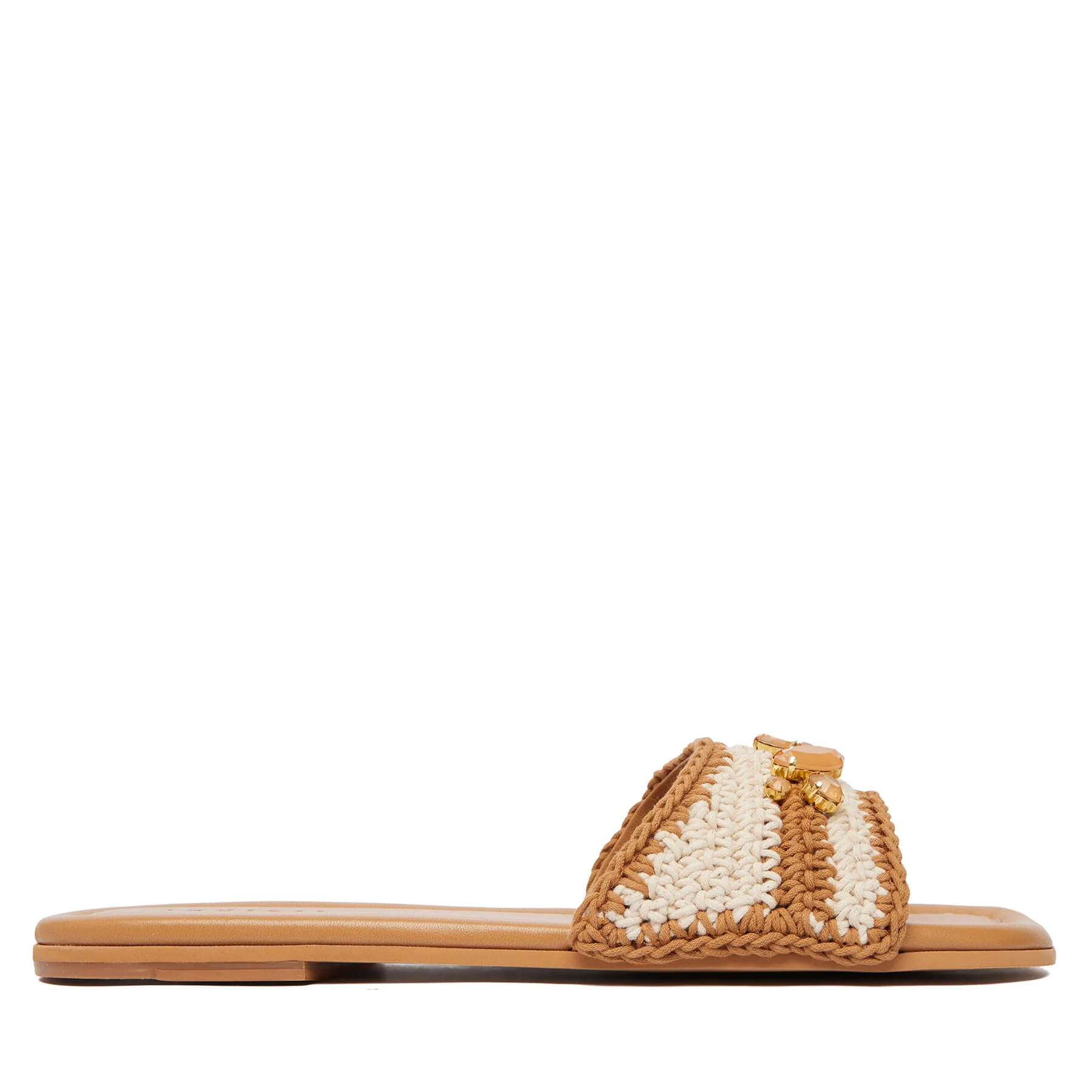 Дамски чехли Inuikii Woven Cali кремави