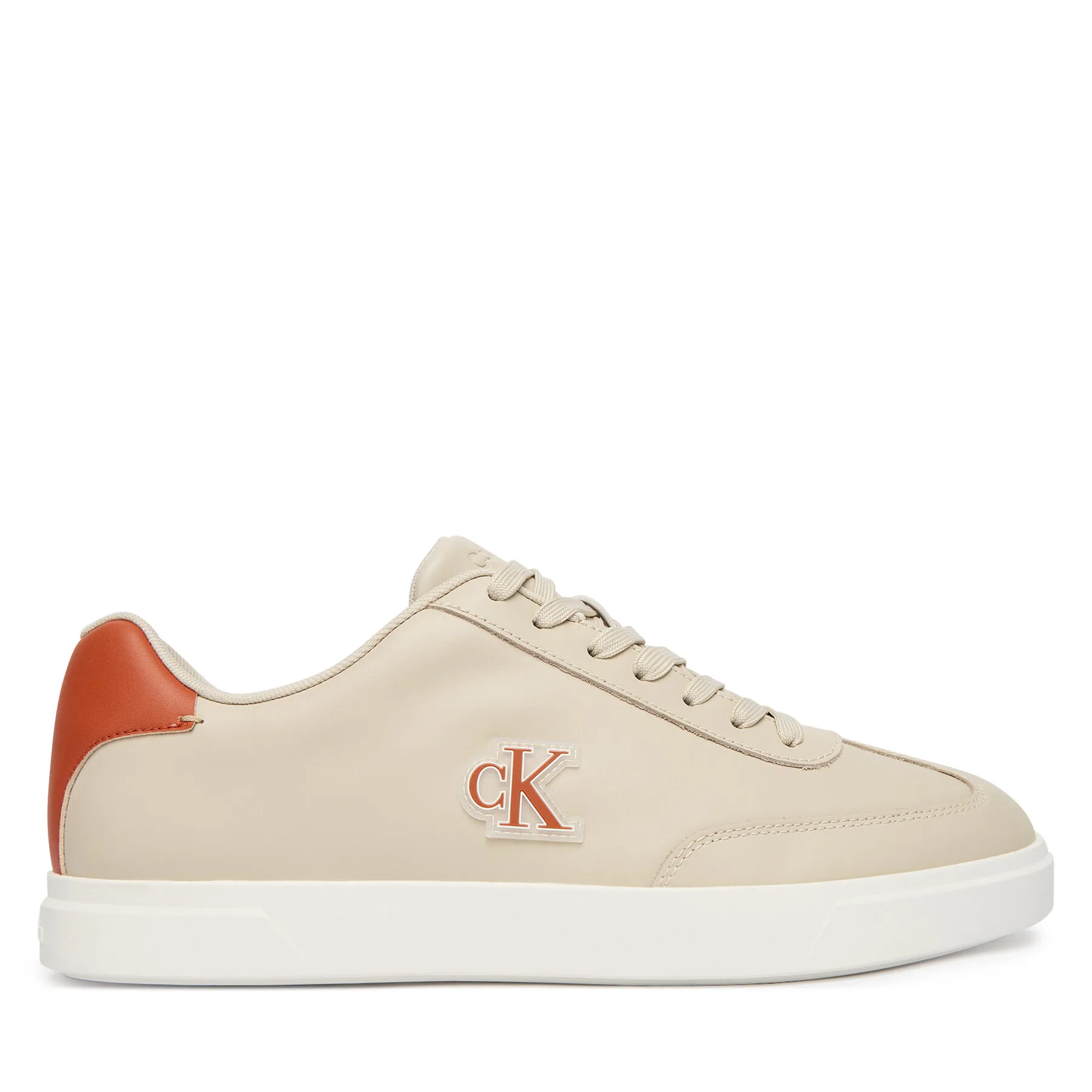 Мъжки маратонки Calvin Klein Low Prof Cupsole Emb Lth бежови – Мъжки ниски маратонки