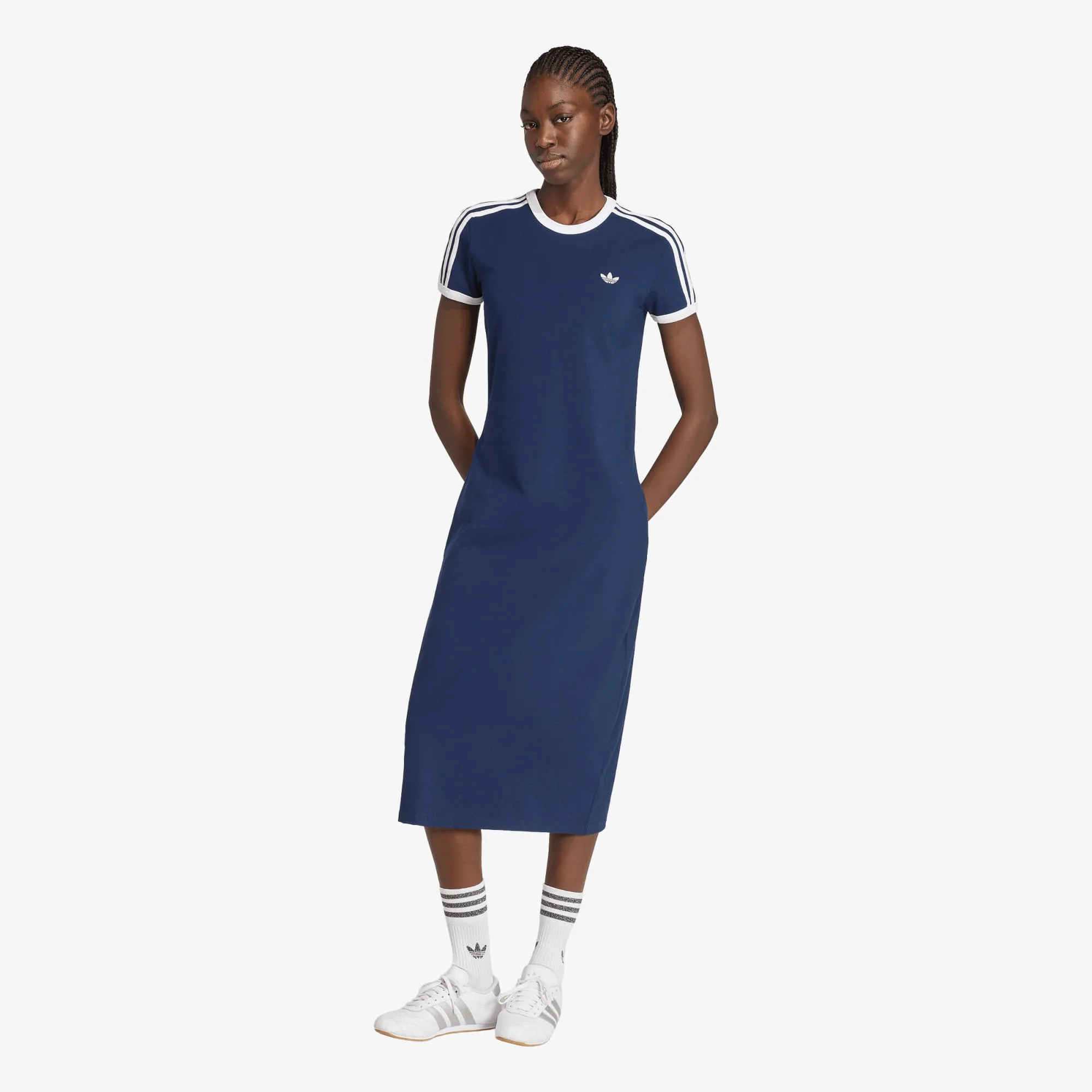 Облекло adidas 3 Stripes Dress (slim) Night Indigo/ White XS – Night Indigo|White – Дамски рокли