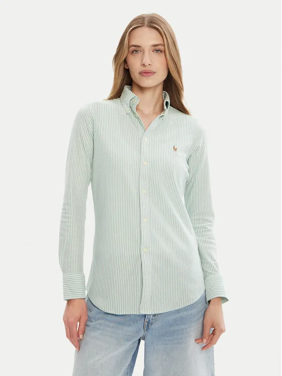 Polo Ralph Lauren Риза 211910131011 Зелен Classic Fit – Дамски ежедневни ризи